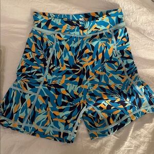 Aerie Blue and Orange Patterned Women Shorts